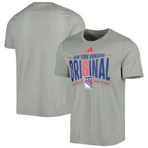 NWT New York Rangers NHL adidas Original Six Tri-Blend T-Shirt - Gray